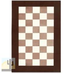 32625 - Custom Patchwork Cowhide Rug Checkers Brown White 32625