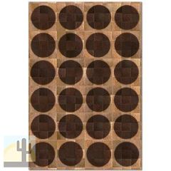 32627 - Custom Patchwork Cowhide Rug Circles Brown on Brown 32627