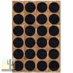 32628 - Custom Patchwork Cowhide Rug Circles Black on Brown 32628