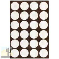 32629 - Custom Patchwork Cowhide Area Rug Circles White Brown 32629
