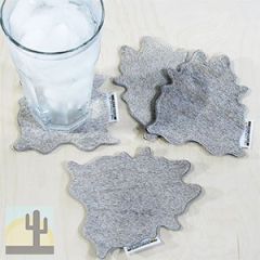 328239 - Set of 4 Solid Gray Cowhide Shaped Drink Coasters