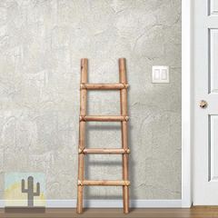 460240 - 48in Southwest Wooden Kiva Blanket Ladder in Red Mahogany