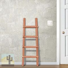 460241 - 66in Southwest Wooden Kiva Blanket Ladder in Red Mahogany
