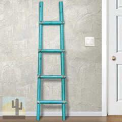 460254 - 48in Southwest Wooden Kiva Blanket Ladder in White Finish