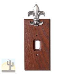 531382 - Lazart Fleur De Lis Pewter on Wood Single Std Switch Plate
