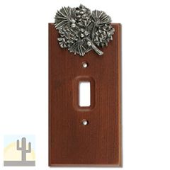 531422 - Lazart Pine Cone Pewter on Wood Single Std Switch Plate