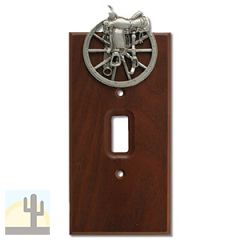 531452 - Lazart Saddle Pewter on Wood Single Standard Switch Plate