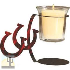 548663 - 4in Artlites Candle Holder - Horseshoes Natural Fusion