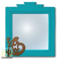 600008 - 17in C-Lizard Southwest Turquoise Pine Accent Mirror