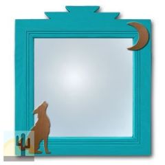 600014 - 17in Coyote and Moon Southwest Turquoise Pine Accent Mirror