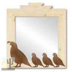600025 - 17in Quail Family Southwest Natural Pine Accent Mirror