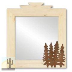 600031 - 17in Pine Trees Lodge Natural Pine Accent Mirror