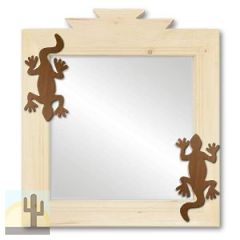 600033 - 17in Twin Lizards Southwest Natural Pine Accent Mirror