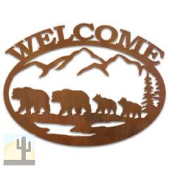 600103 - Bear Family in Snow Metal Welcome Sign