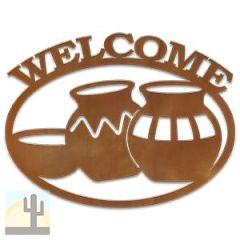 600125 - Three Pots Metal Welcome Sign