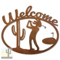 600217 - Kokopelli Golfer Metal Welcome Sign