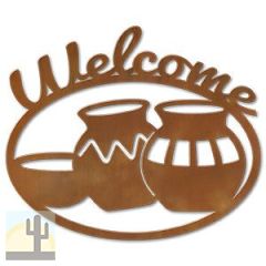 600225 - Three Pots Metal Welcome Sign