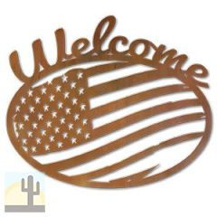600226 - Tattered Flag Metal Welcome Sign