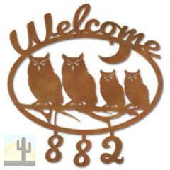 600321 - Owl Family Welcome Custom House Numbers