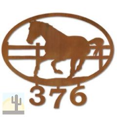 600414 - Running Horse in Corral Custom House Numbers