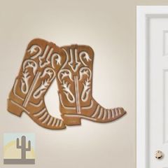 601005 - 36in Horizontal Western Boots Lg Rustic Metal Wall Decor