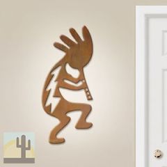 601017 - 36in Vertical Kokopelli with Flute Lg Rustic Metal Wall Decor