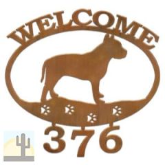 601314 - Pitbull Terrier Welcome Custom House Numbers
