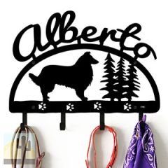 601541 - 18in Collie Personalized Dog Name Leash Wall Hooks