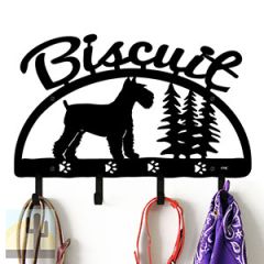 601557 - 18in Schnauzer Personalized Dog Name Leash Wall Hooks