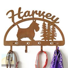 601558 - 18in Scottish Terrier Personalized Dog Name Leash Wall Hooks