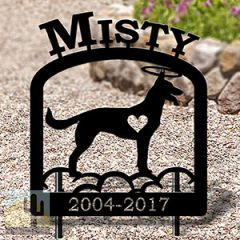 601709 - German Shepherd Rustic Metal Personalized Metal Pet Headstone