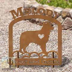 601728 - Australian Shepherd Rustic Metal Personalized Metal Pet Headstone