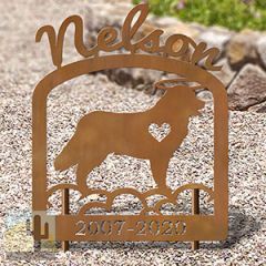 601730 - Bernese Mountain Dog Rustic Metal Personalized Metal Pet Headstone
