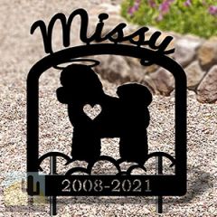601731 - Bichons Frise Personalized Pet Memorial Metal Yard Art