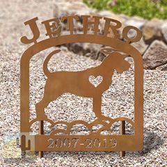 601732 - Bloodhound Rustic Metal Personalized Metal Pet Headstone