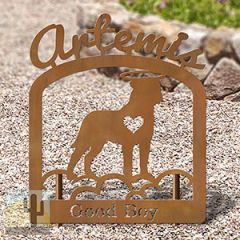 601736 - Bull Mastiff Rustic Metal Personalized Metal Pet Headstone