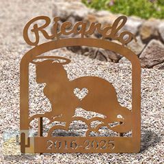 601776 - Ferret Rustic Metal Personalized Metal Pet Headstone