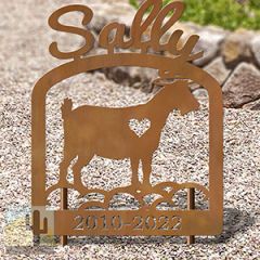 601779 - Goat Rustic Metal Personalized Metal Pet Grave Marker