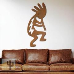 602017 - 44in Vertical Kokopelli with Flute XL Rustic Metal Wall Decor