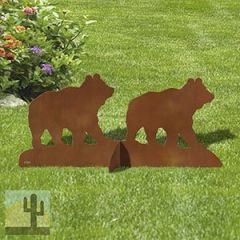 603046 - 36in W Bear Cubs Silhouette Rustic Metal Yard Art
