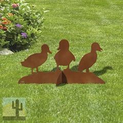 603053 - 30in W Ducklings Silhouette Rustic Metal Yard Art