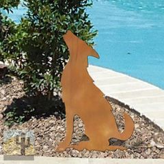 603409 - Coyote Small Rust Metal Garden Sculpture Facing Left