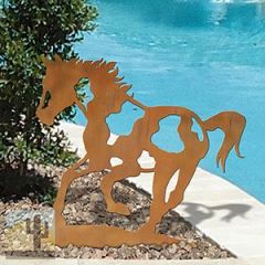 603416 - Paint Horse Small Rust Metal Garden Sculpture