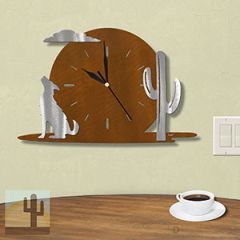 604010 - Moonrise Southwestern Coyote and Cactus Wall Clock