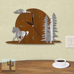 604012 - Moonrise Western Horse and Trees Wall Clock
