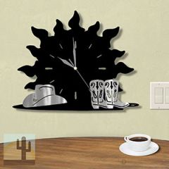 604017 - Sunrise Western Hat and Boots Wall Clock