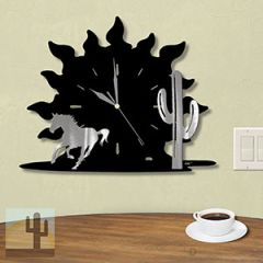 604019 - Sunrise Western Horse and Cactus Wall Clock
