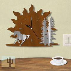 604020 - Sunrise Western Horse and Trees Wall Clock