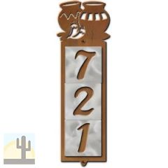 605063 - Chili Pots Design 3-Digit Vertical Tile House Numbers