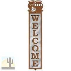 605068 - Chili Pots Design Polished Steel on Rust Welcome Sign